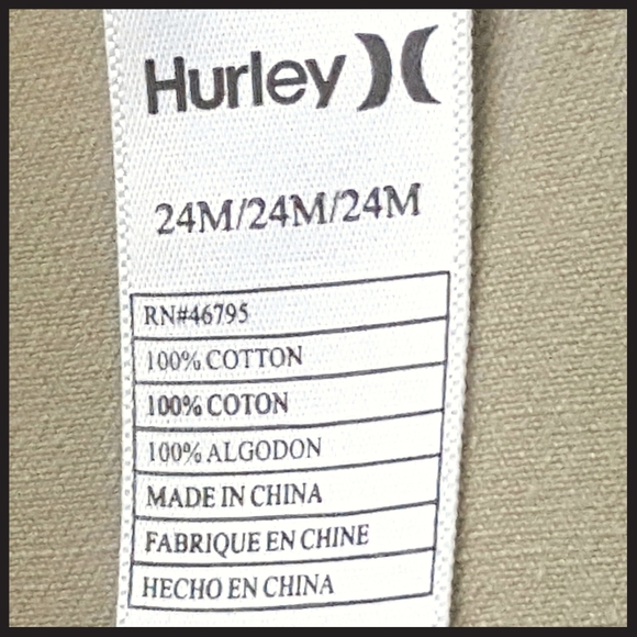 HURLEY 24m Red Logo Khaki Cargo Pants - Picture 7 of 7